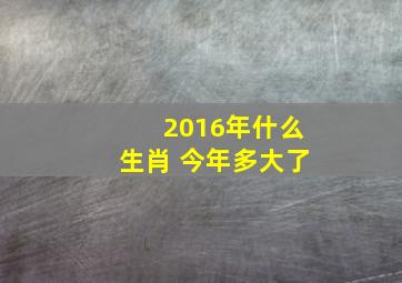 2016年什么生肖 今年多大了